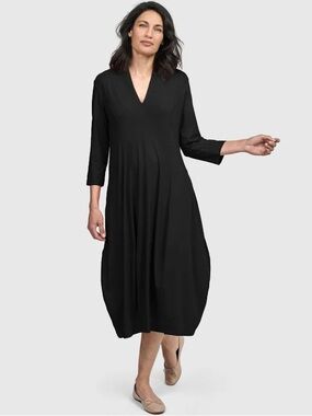ALEMBIKA Women’s Essential Pocket Cocoon Dress Black Size 0 XS